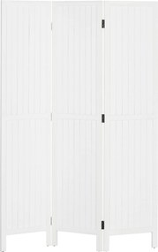 HOMCOM 3-panelový sklápací paravan 120x1.8x170 cm Súkromný oddelovač s rustikálnym štýlom pre kanceláriu, spálňu, obývačku - Biela | Aosom