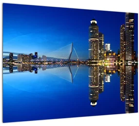 Obraz - nočný Rotterdam (70x50 cm)