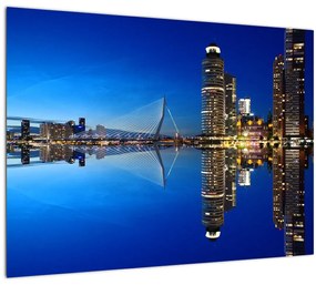 Obraz - nočný Rotterdam (70x50 cm)