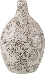 Bielo-čierna porcelánová váza s kvetmi Zen Ball – 20*20*33 cm