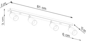 Sollux SL.1379 - Bodové svietidlo WINX 4xGU10/10W/230V čierna/meď
