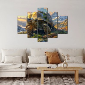 Obraz - Korytnačka a horská krajina (150x105 cm)