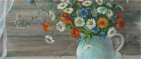 Obraz - Lúčne kvety, olejomaľba (120x50 cm)
