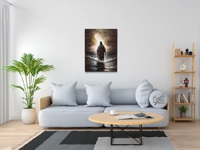 Gario Diamantové maľovanie Ježiš, chôdza po vode Rozmery: 40 x 50 cm, Rámovanie: Iba zrolované plátno, Diamanty: Okrúhle