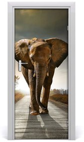 Samolepiace fototapety na dvere chodiaci slon 75x205 cm