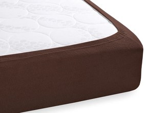 Detské froté napínacie prestieradlo do postieľky FR-026 Čokoládovo hnedé 60 x 120 x 10 cm - do postieľky