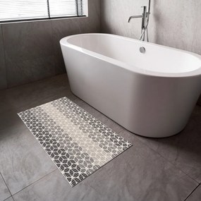 Kúpeľňová penová rohož / predložka PRO-097 Sivé geometrické tvary - metráž šírka 65 cm