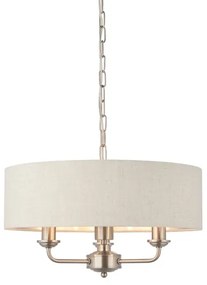 Endon 94361 - Luster na reťazi HIGHCLERE 3xE14/40W/230V béžová/matný chróm