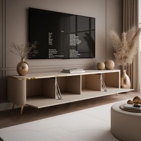 TV STOLÍK JULIEN KAŠMÍR + ZLATÝ LED 200 cm