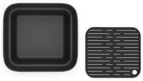 Tmavosivá plastová misa na riad s odkvapkávačom SinkSide – Brabantia