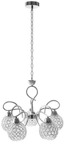 Toolight - Krištáľové závesné svietidlo 5xE27 60W 300750, chrómová, OSW-05687