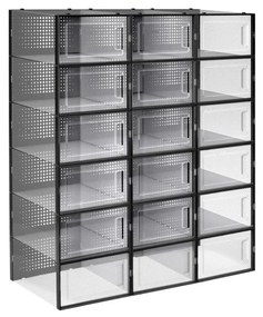 Súprava 18 ks boxov na topánky Petty čierna