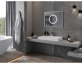 Mexen Koga, LED kúpeľňové zrkadlo s podsvietením 80 x 60 cm, 6000K, ochrana proti zahmlievaniu, 9821-080-060-611-00