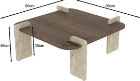 Konferenčný stolík Afro (orech + travertín). Akcia -22%. Vlastná spoľahlivá doprava až k Vám domov. 1144308