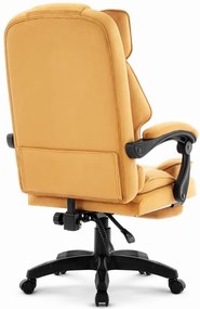 Ergonomická kancelárska stolička HC-1031 s podnožkou - horčicovo-žltá