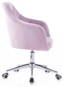 LuxuryForm DESIGN Kreslo ROMA VELUR na striebornej podstave s kolieskami - levanduľa