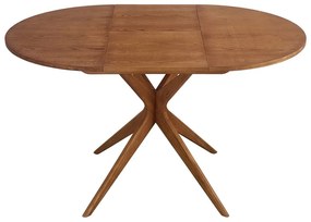 Okrúhly rozkladací jedálenský stôl s prídavnou doskou v dekore duba ø 90 cm Jubi – Ragaba