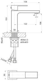 Sapho - Umývadlová batéria CUBEMIX 15,3 cm lesklý chróm