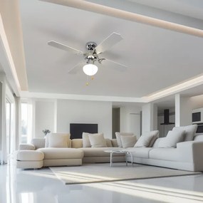 ZEVENTI - Stropný ventilátor NAVAGIO 1xE27/60W/230V čierna/biela