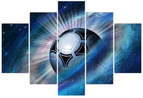 Obraz - Futbalová lopta vo vesmíre (150x105 cm)