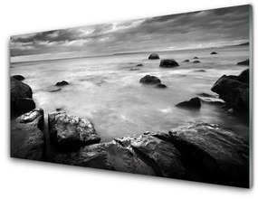 Skleneny obraz Skala more príroda 125x50 cm