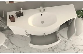 Kúpeľňová skrinka pod umývadlo Baden Haus Sting biela vysoko lesklá 69 x 55 x 52 cm