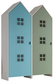 Zeleno-svetlomodrá detská šatníková skriňa 115x171,5 cm CASAMI BRUGES – Vipack