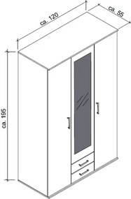 Šatníková skriňa Karl, biela