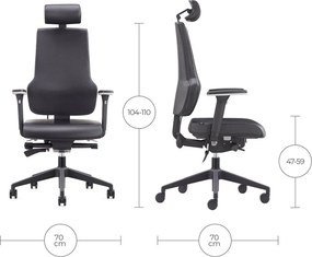 Ergonomická kancelárska stolička MOSH Elite F – čierna