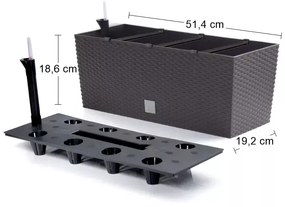 Samozavlažovací plastový kvetináč DRTC500 50 cm - hnedá