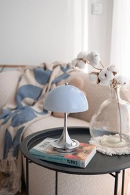Louis Poulsen Prenosná lampa Panthella 160 V3 Opal Bluegrey/Chrome