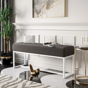 ČALÚNENÝ TABURET / LAVICA CLAUDIO + BIELÝ PODSTAVEC