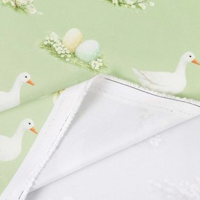 Goldea veľkonočná teflónová látka na obrusy - husy a kraslice 160 cm