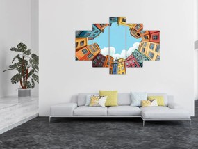 Obraz - Medzi domami (150x105 cm)