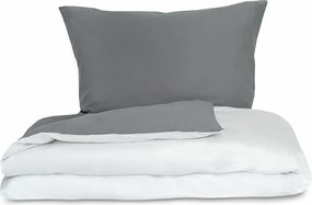 Kvalitex Saténové obliečky Luxury Collection biela/tmavosivá, 140 x 200 cm, 70 x 90 cm