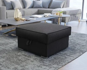 Čierny taburet SMART COSARO s úložným priestorom 65x65 cm