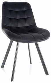 Jedálenská stolička Albons Velvet, čierna