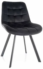 Jedálenská stolička Albons Velvet, čierna
