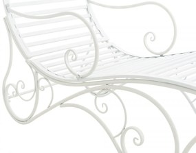 Kovová záhradné lehátko Amiens - Biela