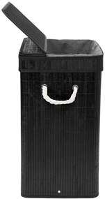 Kôš na bielizeň SOREN 80 l bambusový čierny