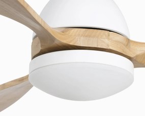 Ventilátor Poros, LED svietidlo biela/drevo svetlá