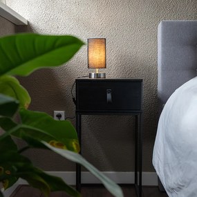 Moderná stolná lampa čierna s oceľou - Milo 2