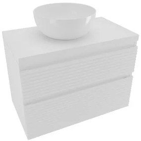 Kúpeľňová skrinka 2 zásuvková s krycou doskou Naturel Savona 78x53x44, 8 cm biela lesk SAVONA280BID, 1 ks