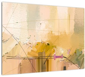 Sklenený obraz - Abstrakcia, olejomaľba (70x50 cm)