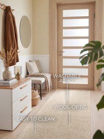 ELLE Decoration, Behúň Wolly Ultra 106228 Cream z kolekcie Elle, 80x240, biela, obývacia izba