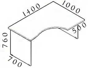 Ergonomický stôl Visio 140 x 100 cm, pravý, buk