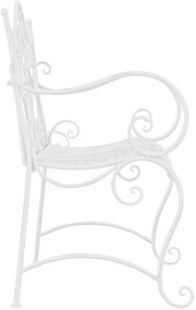 Rustikálna kovová lavička Tar - Biela