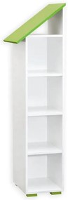 Regál Bb03 4p ľavá Biely+zelená