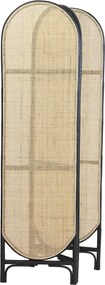 Prírodne-čierny bambusový paraván Herwin black - 150 * 180 cm