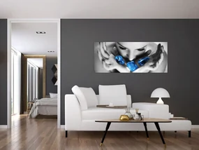 Obraz portrétu ženy s kameňmi (120x50 cm)